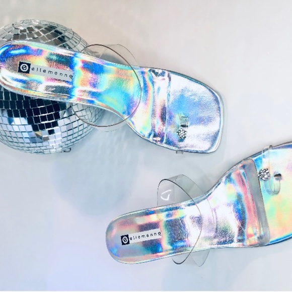🪩Ellemenno “FANTASMA” Holographic heel sandals. 🪩 - Picture 4 of 9